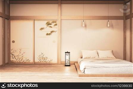 Luxury modern zen style bedroom mock up, Designing the most beautiful. 3D rendering