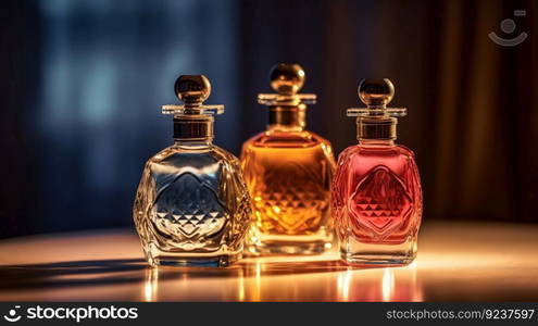 Luxury perfume bottles. Illustration Generative AI
