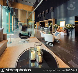 Luxury private lobby in a hotel, Entrance and reception