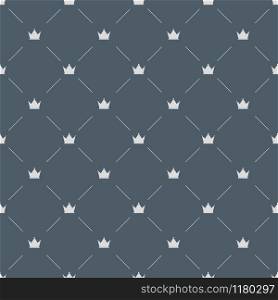Luxury seamless pattern with white crowns on gray background. Luxury seamless pattern with white crowns on gray
