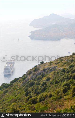 luxury turist boat ship at sea on summer vacation