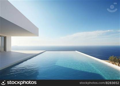 Luxury villa with pool. Sun relax hotel. Generate Ai. Luxury villa with pool. Generate Ai