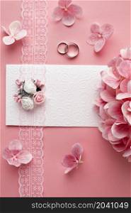 luxury wedding concept pink flowers wedding rings