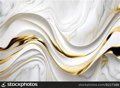 Luxury White gold Marble texture background illustration. AI generative.