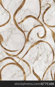 Luxury white marble with gold abstract design 3d illustrated