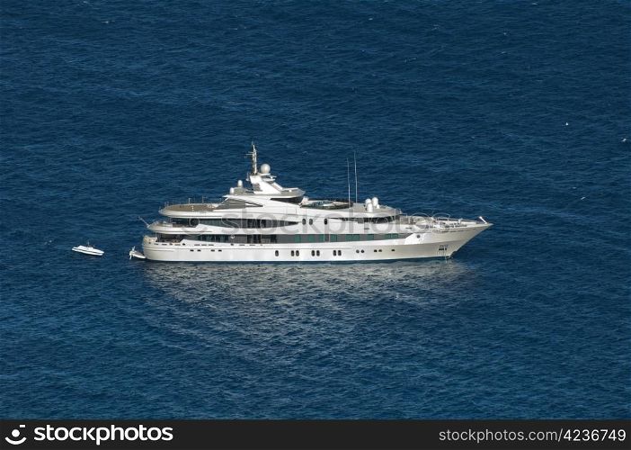 Luxury yacht in the sea. Close up