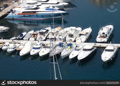 Luxury yachts in Monaco harbor