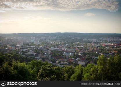 Lviv in Ukraine, high angle view cityscape