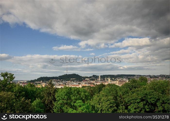 Lviv, Ukraine, high angle view