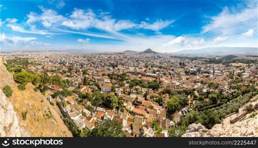 Lycabettus hill in Athens, Greece in a summer day