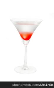 Lychee martini cocktail straight up isolated on white background