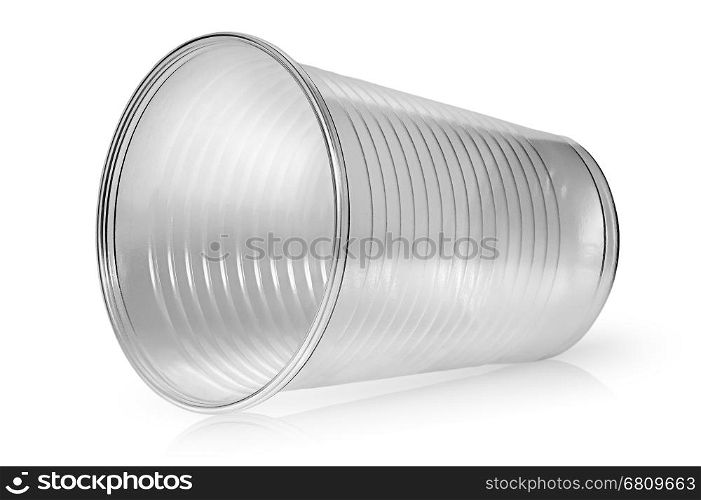 Lying horizontally plastic cup isolated on white background