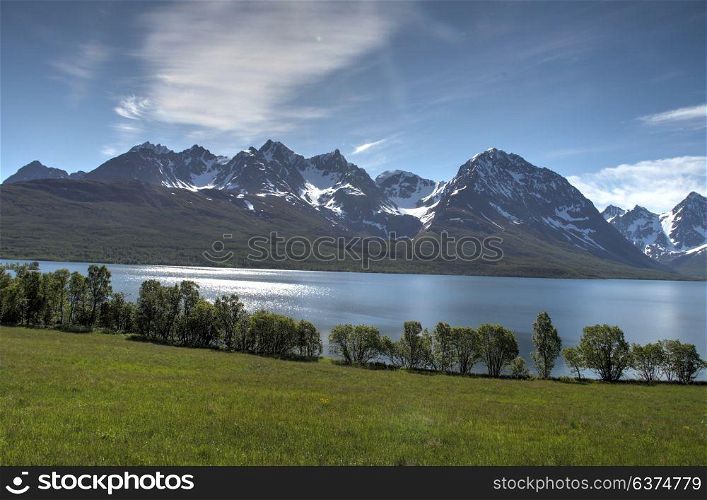 Lyngen Alps, Norway, mountains and fjords