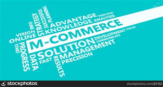 M-commerce Presentation Background in Blue and White. M-commerce Presentation Background