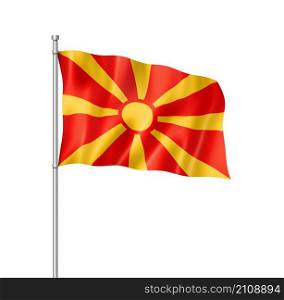 Macedonia flag, three dimensional render, isolated on white. Macedonian flag isolated on white