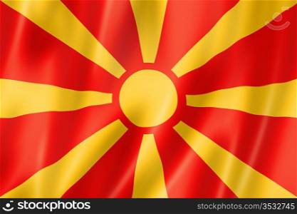 Macedonia flag, three dimensional render, satin texture. Macedonian flag