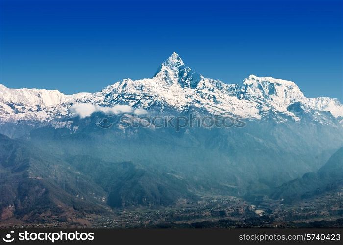 Machhapuchchhre mountain - Fish Tail in English is a mountain in the Annapurna Himal, Nepal