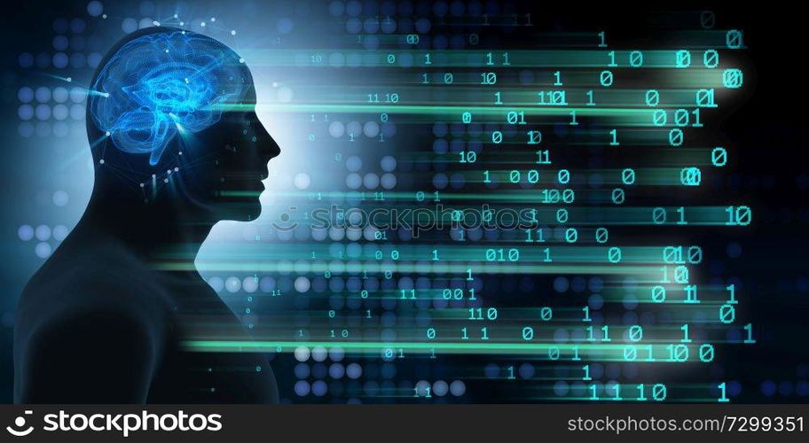 Machine learning and cognitive computing - 3d rendering