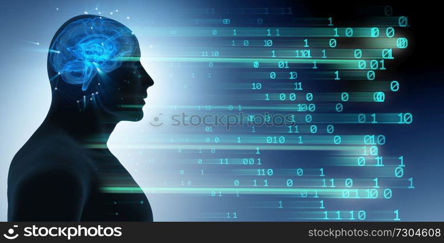 Machine learning and cognitive computing - 3d rendering