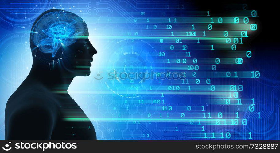 Machine learning and cognitive computing - 3d rendering
