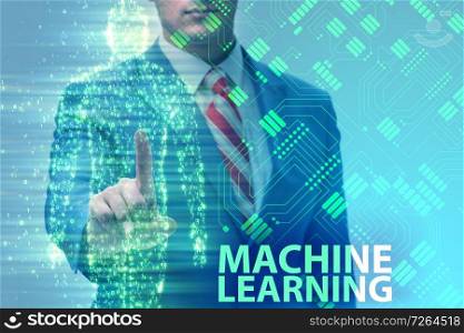 Machine learning concept as modern technology. The machine learning concept as modern technology