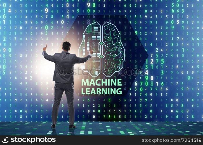 Machine learning concept as modern technology. The machine learning concept as modern technology