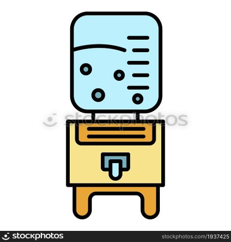 Machine water cooler icon. Outline machine water cooler vector icon color flat isolated. Machine water cooler icon color outline vector