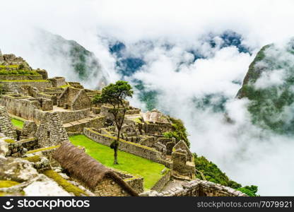 Machu Picchu and the clouds in Peru