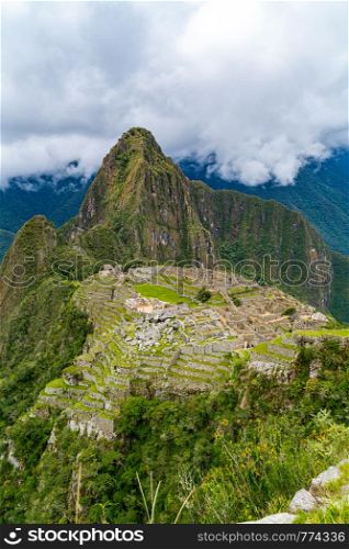 Machu Picchu, the ruins of inca empire city in the Cusco Region in Peru