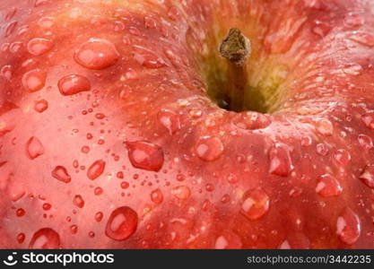 Macro apple with red drops of water - Shallow depth of field