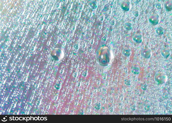 Macro background of colorful water drops