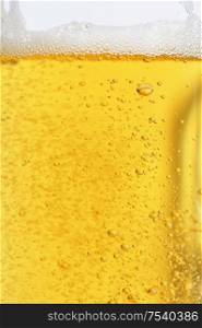 Macro Blonde Pint Of Beer with Bubbles
