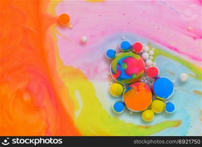 Macro colors created by oil and paint