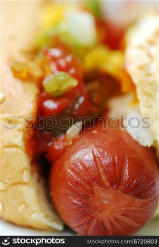 Macro hot dog background