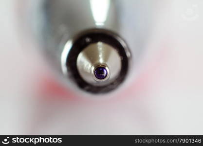 macro image of tip of a pen