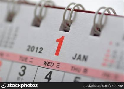 Macro January of 2012 calendar