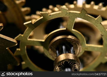 macro mechanical gear background close up