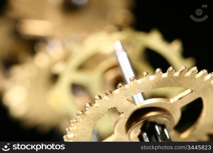 macro mechanical gear background close up