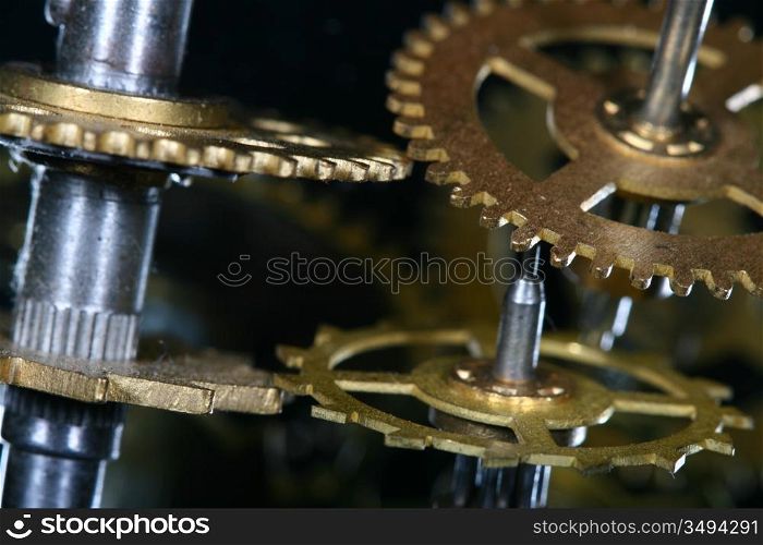 macro mechanical gear background close up