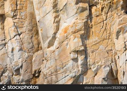 Macro of a cliff wall with many cracks