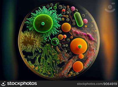 Macro of bacteria. Microbiology pathogen cell. Generative AI.. Macro of bacteria. Microbiology pathogen cell. Generative AI