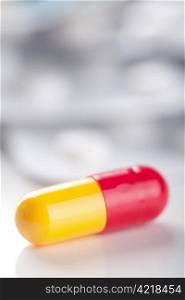 macro of capsule pill