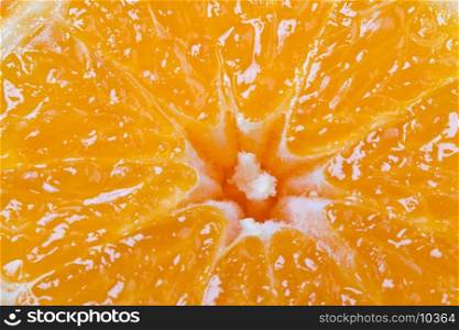 macro of centre of orange fruit