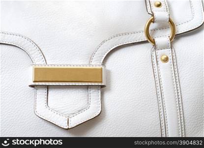 macro of luxury white leather female bag