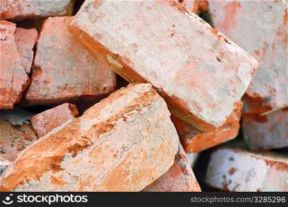 macro of obsolete red bricks