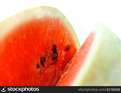 macro of ripe fresh red watermelon