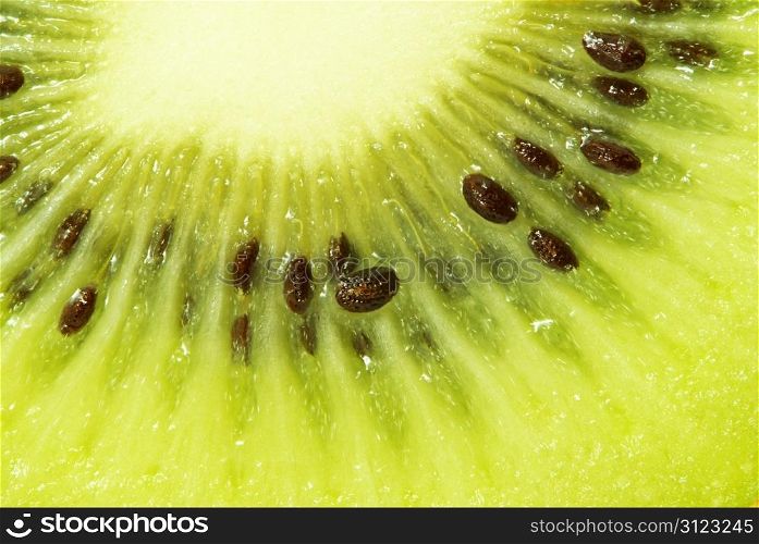 Macro photo of a fresh kiwi