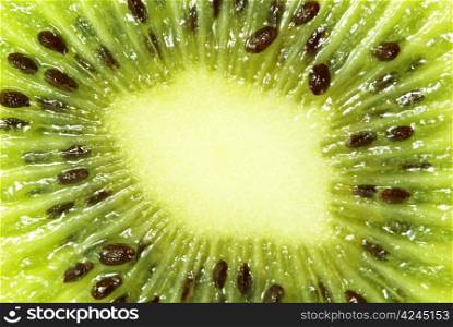 Macro photo of a fresh kiwi