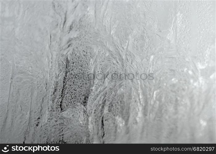 Macro photograph of Frosted glass detail, selective focus with shallow depth of field