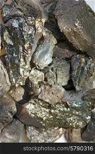 macro picture of black lead ore